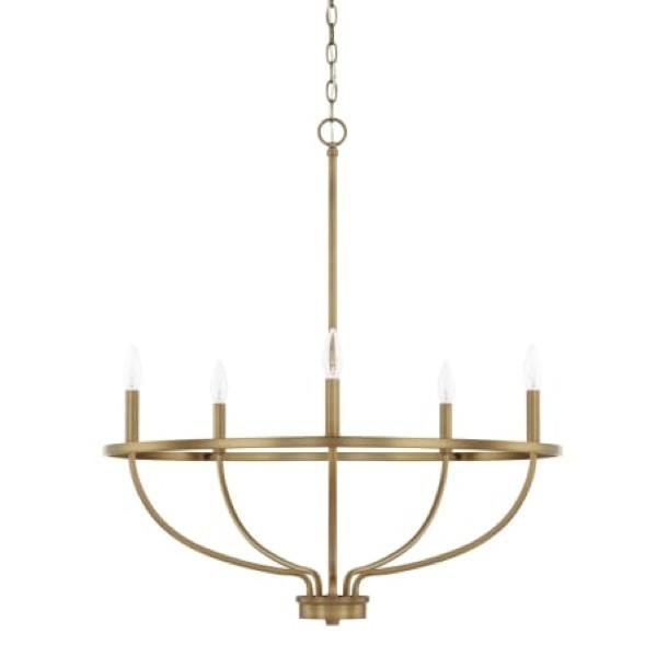 Capital Lighting 428551AD Greyson 5 Light 29 Wide Taper Candle Chandelier