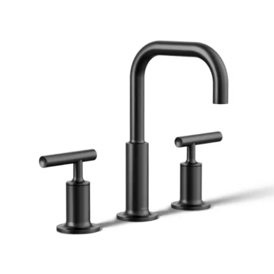 Kohler K-14406-4-BL Purist 1.2 GPM Widespread Bathroom Faucet with Pop-Up Drain Assembly