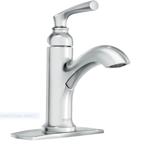 Moen 84535 Hilliard 1.2 GPM Single Hole Bathroom Faucet with Pop-Up Drain Assembly and Duralast Technology