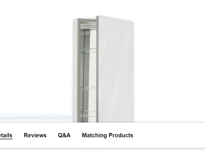 Robern PLM2430G PL 23-1-4" x 30" Single Door Medicine Cabinet
