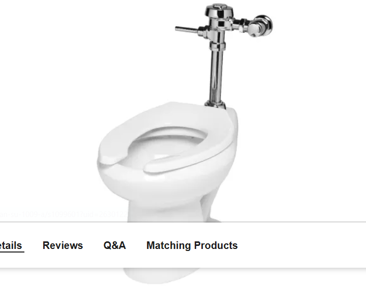 Sloan 20001001 1.28 One Piece Elongated Standard Height Toilet with Royal Manual Flushometer less Seat