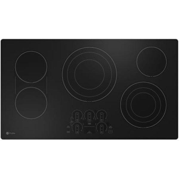 GE Profile PEP9036DTBB 36 Inch Wide 5 Burner Electric Cooktop with Touch Con