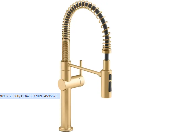 Kohler K-22973-2MB Crue Semi-Professional Single Hole Kitchen Faucet with Three-Function Spray Head