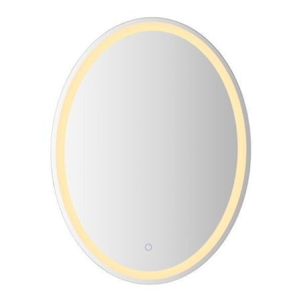 JONATHAN Y Lighting MIR104A-3224 Dane 24" W x 32" H Modern Oval Frameless Bathroom Wall Mirror with LED Lighting