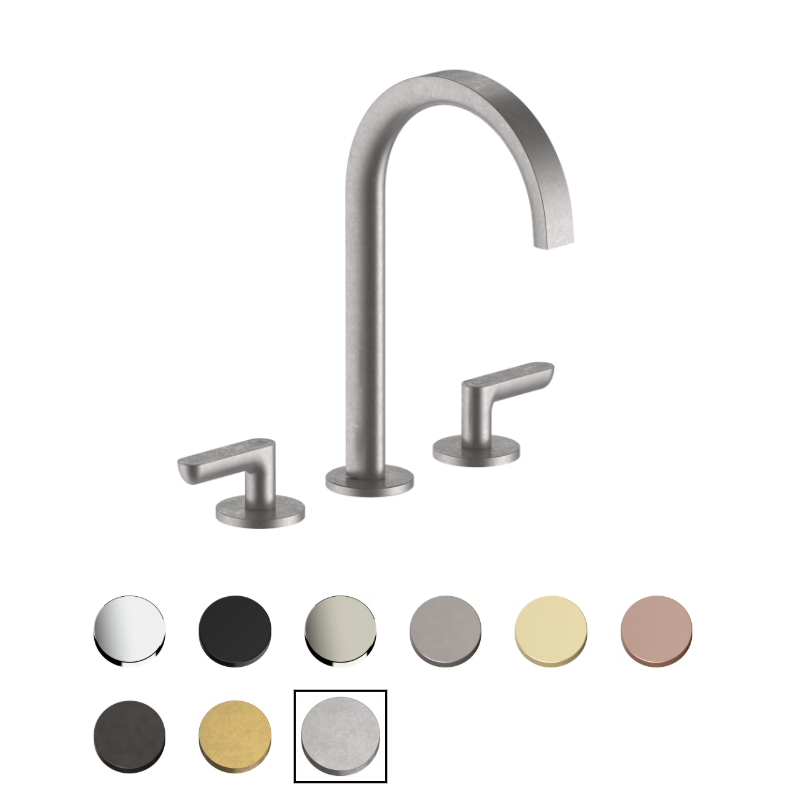 Fantini 53Q1R107U Three-Hole Washbasin Mixer Brushed Nickel Raw Metal PVD faucet