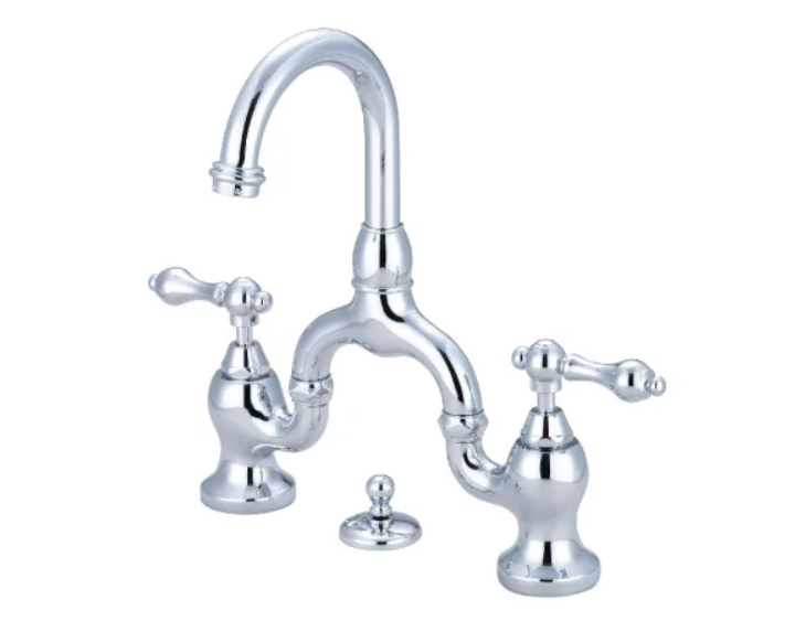 Kingston Brass KS7991AL English Country 1.2 GPM Bridge, Widespread Bathroom Faucet with Pop-Up Drain Assembly
