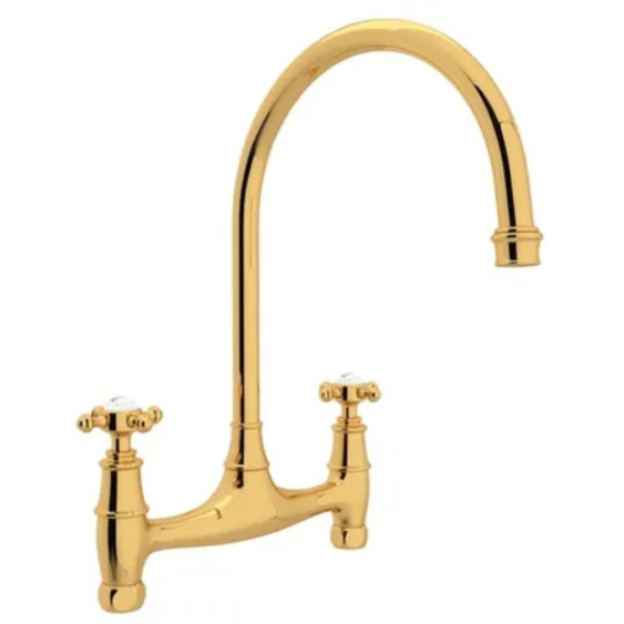 Perrin and Rowe U.4790X-EG-2 Georgian Era 1.5 GPM Widespread Bridge Kitchen Faucet