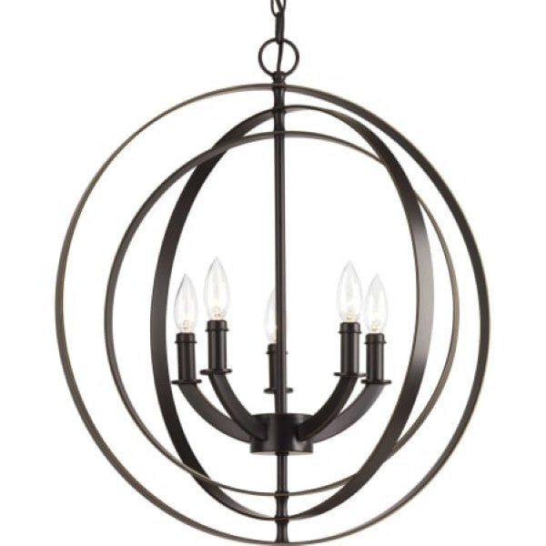 Progress Lighting P3841-20 Equinox 5 Light 22" Wide Taper Candle Globe Chandelier