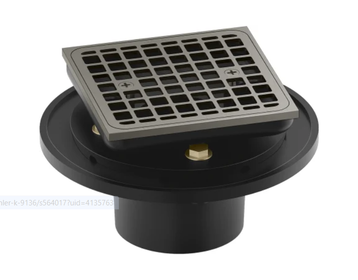 Kohler K-22673-BN Clearflo Square Brass Tile-In Shower Drain