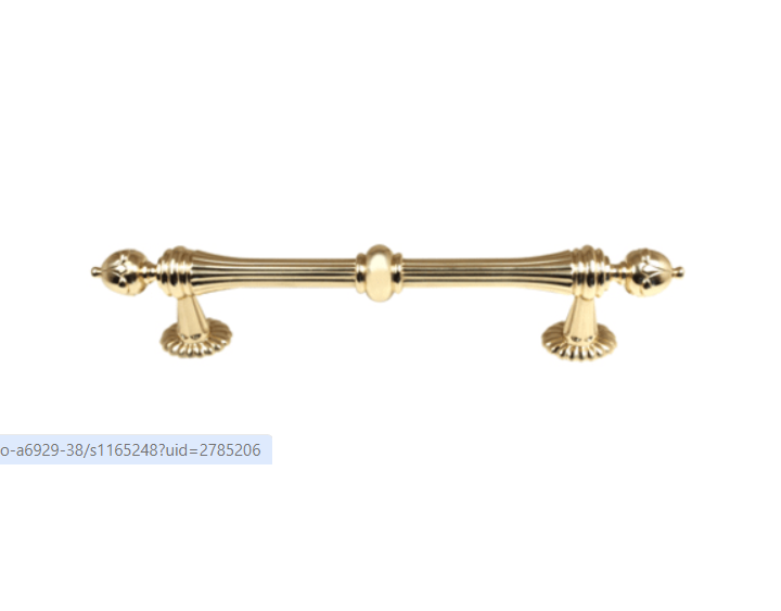 Alno A6929-6-PB Ornate 6" Center to Center Victorian Traditional Solid Brass Cabinet Bar Handle - Drawer Bar Pull
