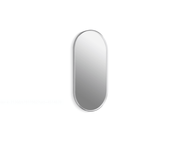 Kohler K-31371-CPL Essential 18" W x 36" H Transitional Oval Metal Framed Bathroom Wall Mirror