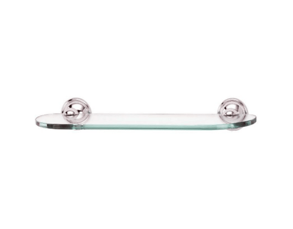 Alno A9250-18-PC Yale Series 18 Inch Wide Glass Shelf with Brass Mounting Brackets