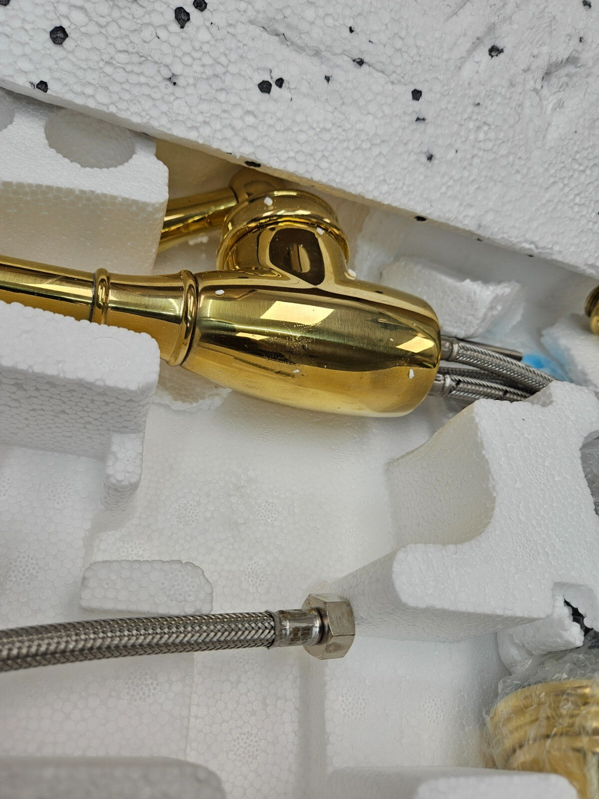 Perrin and Rowe U.4702ULB-2 Single Hole Kitchen Faucet UNLACQUERED BRASS SEE PIC