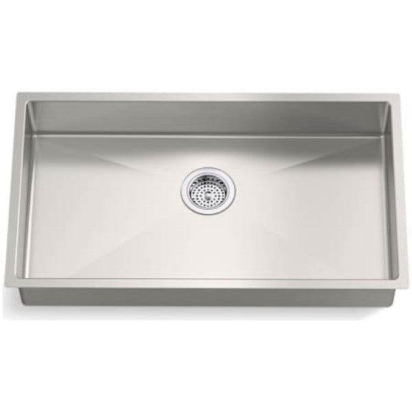 Kohler K-33158-NA Strive 32" Undermount Single Basin Stainless Steel Kitchen Sink with Basin Rack