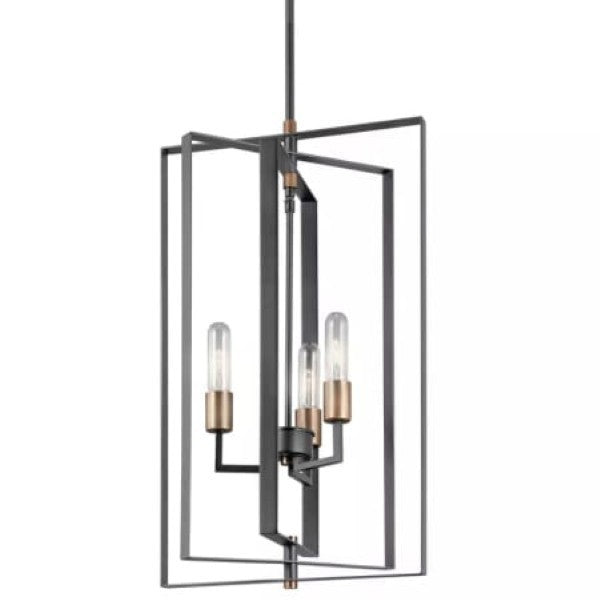 Kichler 43983BK Taubert 3 Light 15" Wide Pendant