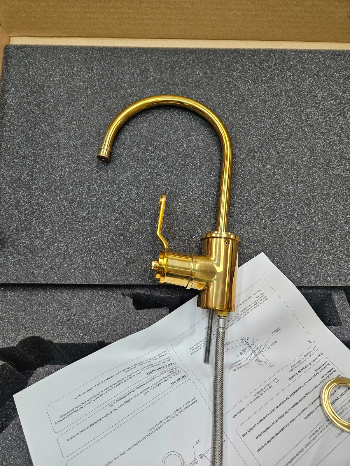 Perrin and Rowe U.1633HT-ULB-2 Armstrong Filter Kitchen Faucet UNLACQUERED BRASS