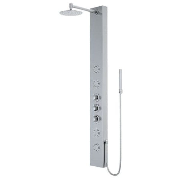 Vigo VG08013ST Ellington 59 H 4-Jet Thermostatic Shower Panel with Shower He