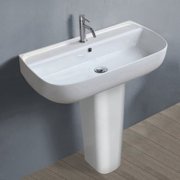 Nameeks CeraStyle 078700U-PED-One Hole Aqua 29-5-8 Rectangular Ceramic Pedes