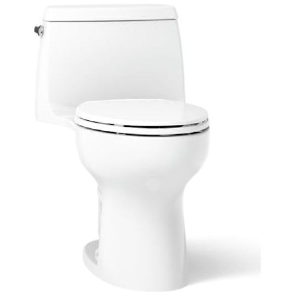 Kohler K-30812-0 Santa Rosa ContinuousClean Comfort Height 1.28 GPF One-Piece Compact Elongated Toilet with Revolution 360 Flushing Technology