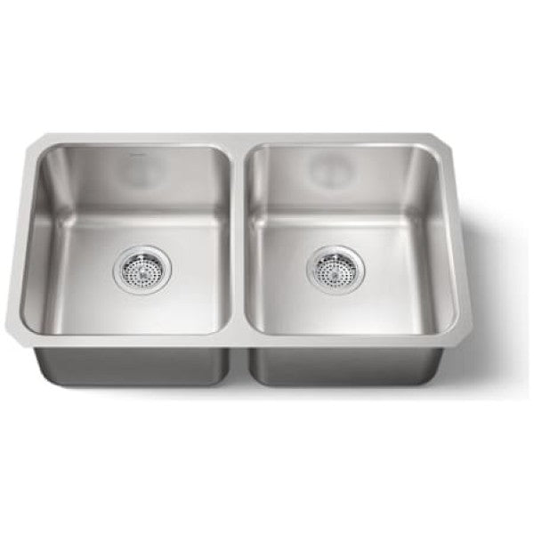 Kohler K-3171-NA Undertone 32 Double Basin Under-Mount 18-Gauge Stainless St