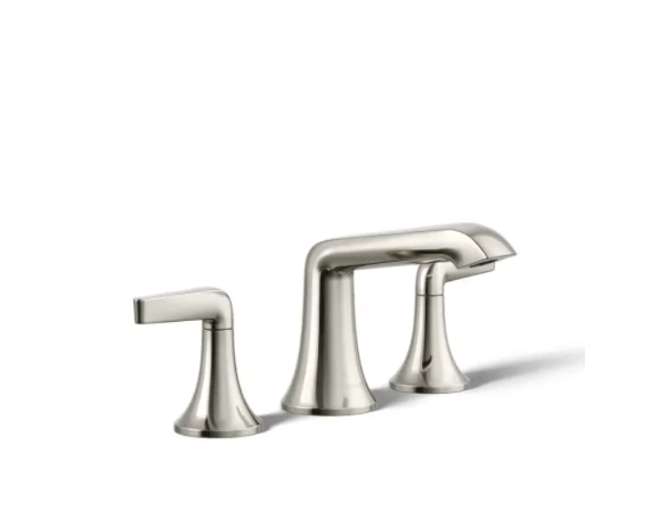 Kohler K-22020-4-SN Tempered 1.2 GPM Widespread Bathroom Faucet with UltraGlide and Pop-Up Drain Assembly