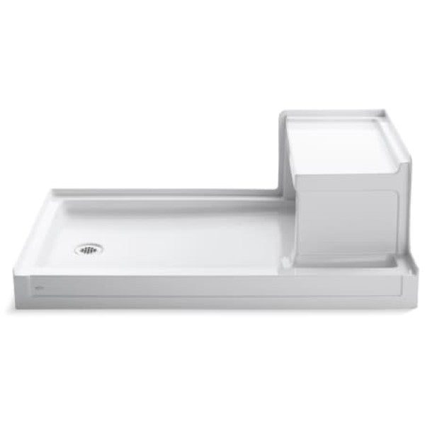 Kohler K-1979-0 Tresham 60" x 36" Single Threshold Shower Receptor with Integral Seat and Left Hand Drain