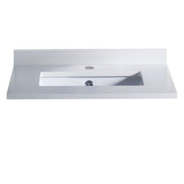 Fresca FCT2024WH-U Oxford 24" Quartz Vanity Top with Undermount Sink and Backsplash