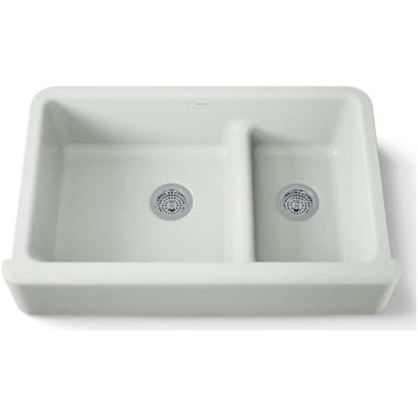 Kohler K-6427-FF Whitehaven 35-11-16 Self-Trimming Farmhouse Double Basin Ap