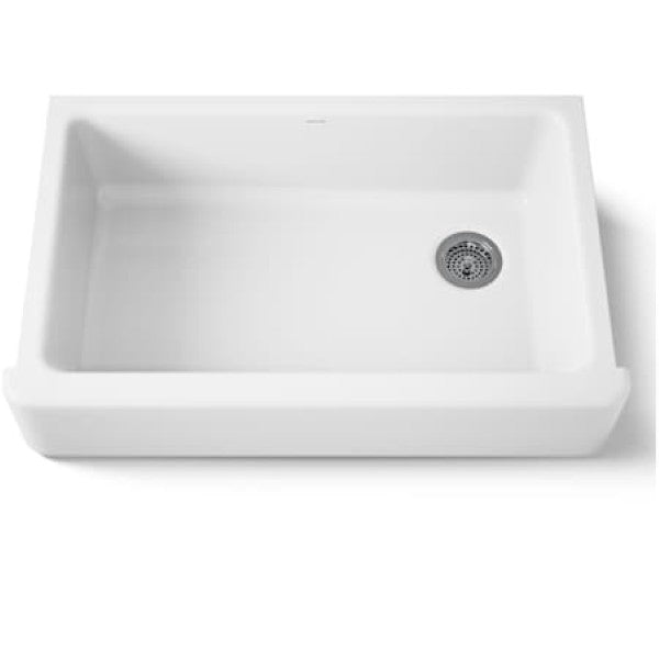 Kohler K-6489-0 Whitehaven 35-11-16" Self-Trimming Farmhouse Single Basin Enameled Cast Iron Kitchen Sink