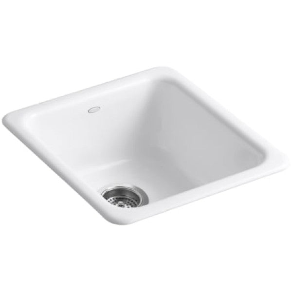 Kohler K-6584-0 Iron-Tones 17" Undermount Single Basin Enameled Cast Iron Bar Sink