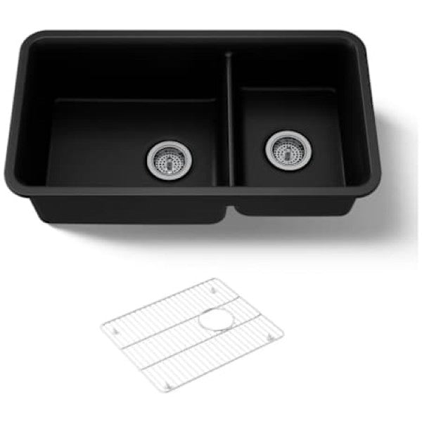 Kohler K-8204-CM1 Cairn Slim Divide 33-1-2 Undermount Double Bowl Neoroc Com