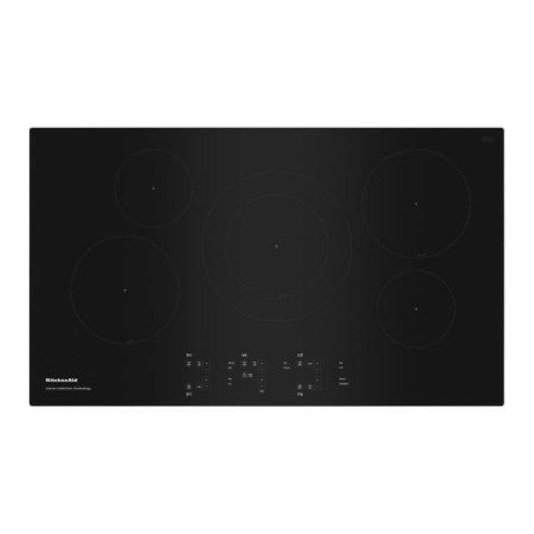KitchenAid KCIG556JBL 36 Inch Wide 5 Burner Induction Cooktop with Sensor In