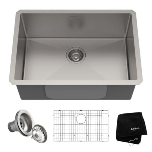 Kraus KHU100-26 Standart PRO 26 Undermount Single Basin Stainless Steel Kitc