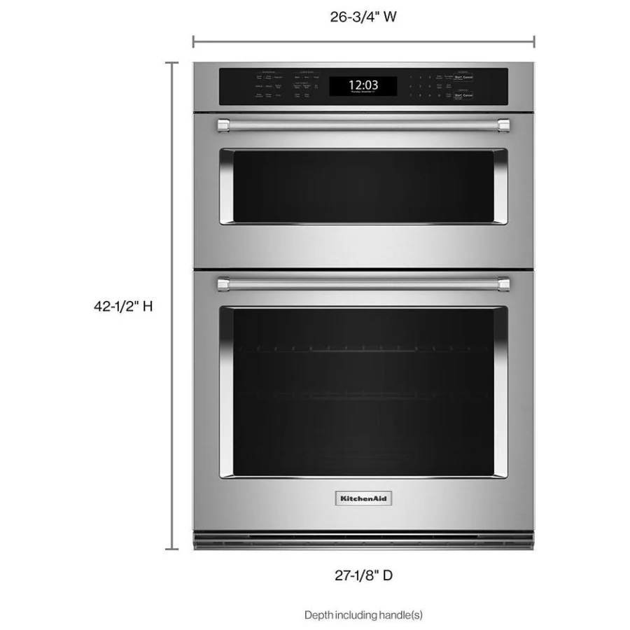 KitchenAid 27" Wide 5.7 Electri Oven and Microwave Combo with Air Fryer WARRANTY