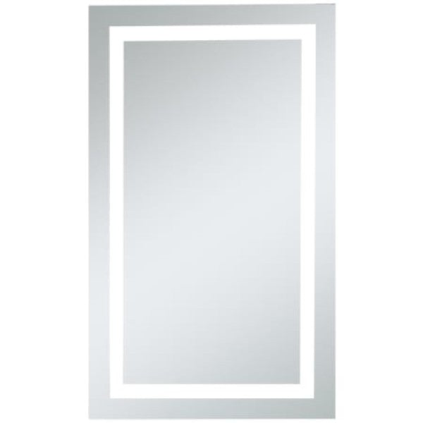 Elegant Lighting MRE-6004 Nova 24" W x 40" H Modern Rectangular Steel Frameless Bathroom Wall Mirror with LED Lighting