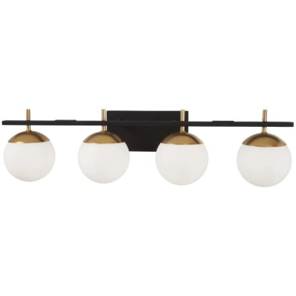 Kovacs P1354-618 Alluria 4 Light 33" Wide Bathroom Vanity Light with Etched Opal Glass Shades