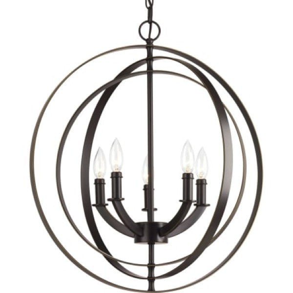 Progress Lighting P3841-20 Equinox 5 Light 22" Wide Taper Candle Globe Chandelier