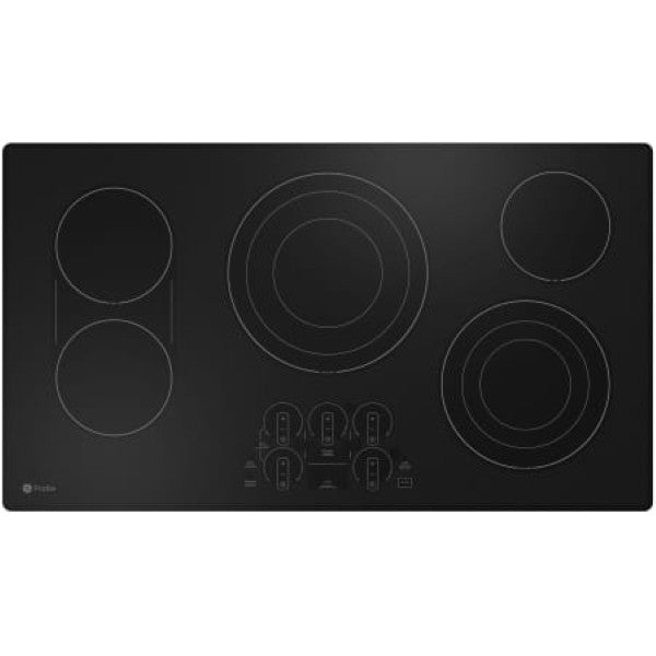 GE Profile PEP9036DTBB 36 Inch Wide 5 Burner Electric Cooktop with Touch Con