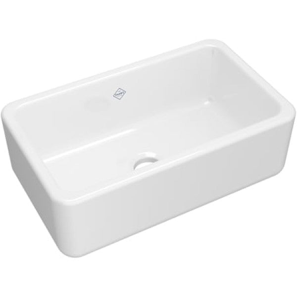 Shaws RC3018WH-C Lancaster 30 Farmhouse Single Basin Fireclay Kitchen Sink