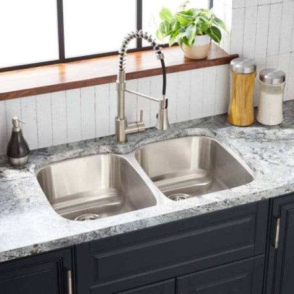 Signature Hardware SHCAUCA3221E Calverton 33 Drop In - Undermount 50-50 Doub