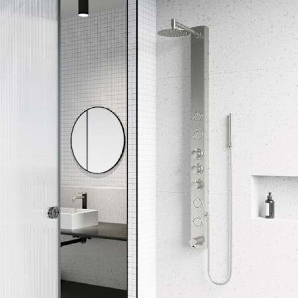 Vigo VG08020ST Bowery 58 H 4-Jet Thermostatic Shower Panel with Shower Head