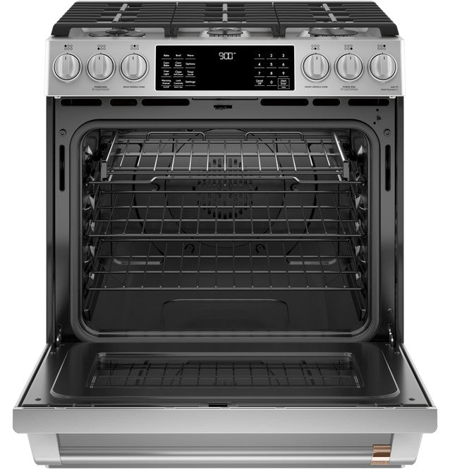 Brand NEW Cafe C2S900P2MS1 Stainless Steel 30" Slide-In Dual Fuel Smart Range