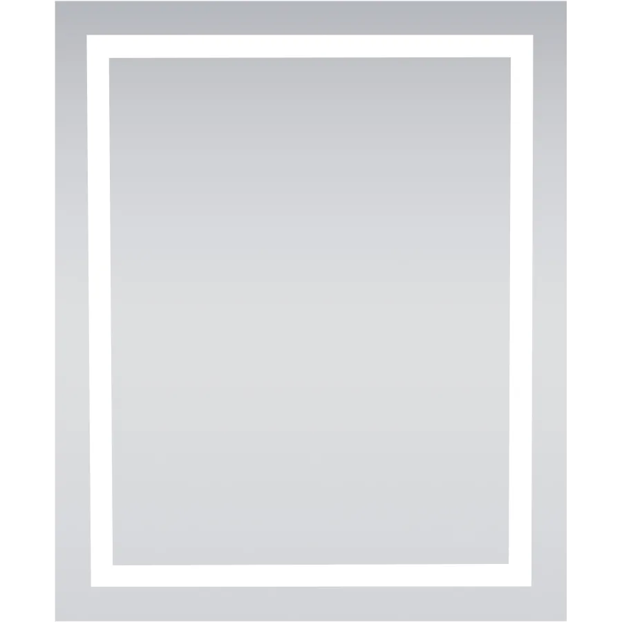 Elegant Lighting MRE73036 Nova 30" W x 36" H Traditional Rectangular Aluminum Framed, Frameless Bathroom Wall Mirror with LED Lighting