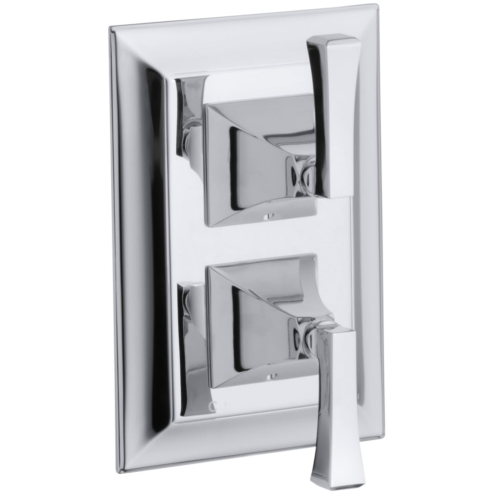 Kohler K-T10422-4V-CP Memoirs Thermostatic Valve Trim with Double Metal Lever Handles