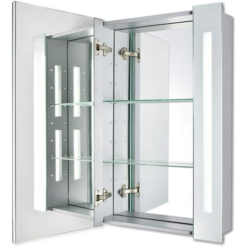 Elegant Lighting MRE8011 Elixir 23-1-2" W x 30" H Modern Rectangular Steel Frameless Bathroom Wall Mirror with LED Lighting