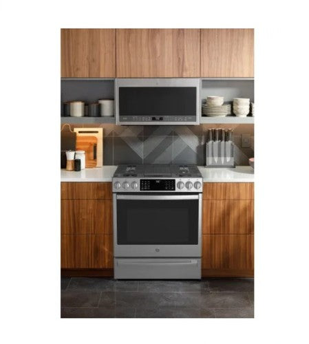 GE 30 Inch Smart Dual Fuel Slide-In Gas Range with 5 Sealed Burners P2S930YPFS