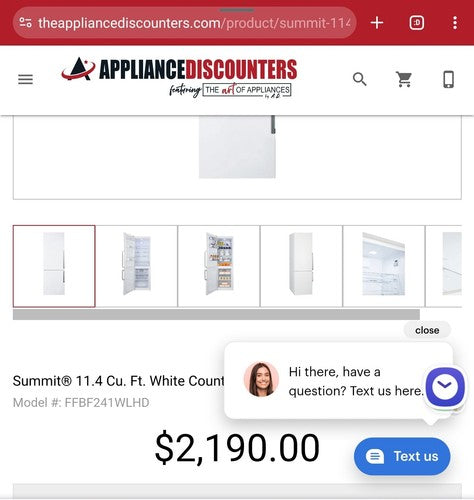 Summit Appliance FFBF241WLHD 24" Wide Bottom Freezer Refrigerator, White; Left H