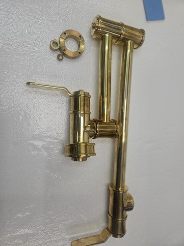 Perrin & Rowe U.4599HT-ULB-2 Wall Mount Pot Filler Faucet UNLACQUERED BRASS