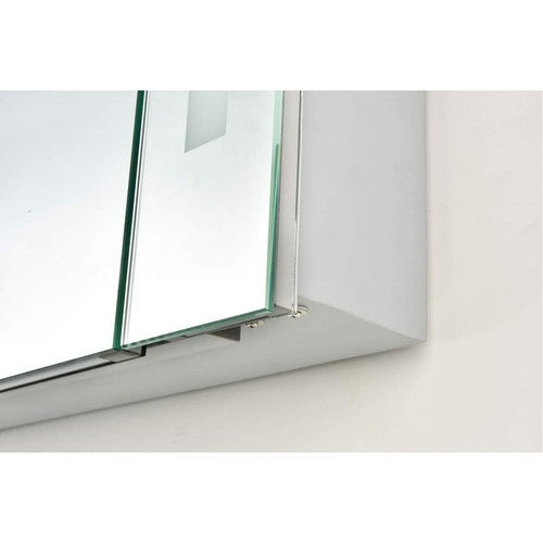 Elegant Lighting MRE8011 Elixir 23-1-2" W x 30" H Modern Rectangular Steel Frameless Bathroom Wall Mirror with LED Lighting