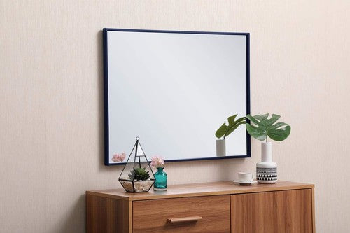 Elegant Decor Metal Frame Rectangle Mirror 24x 32 inch in Blue